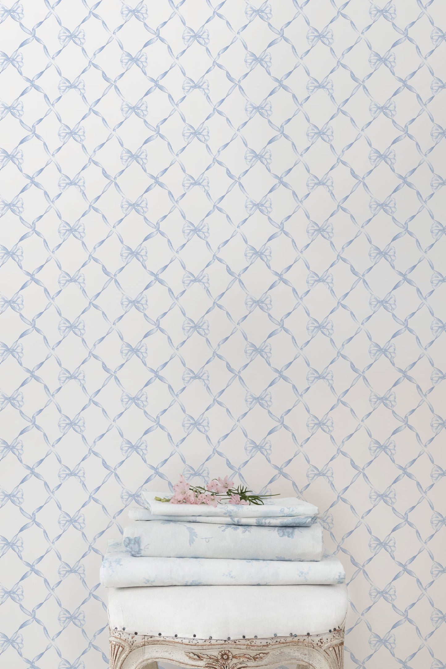 Baby Bow Blue Bella Standard Wallpaper
