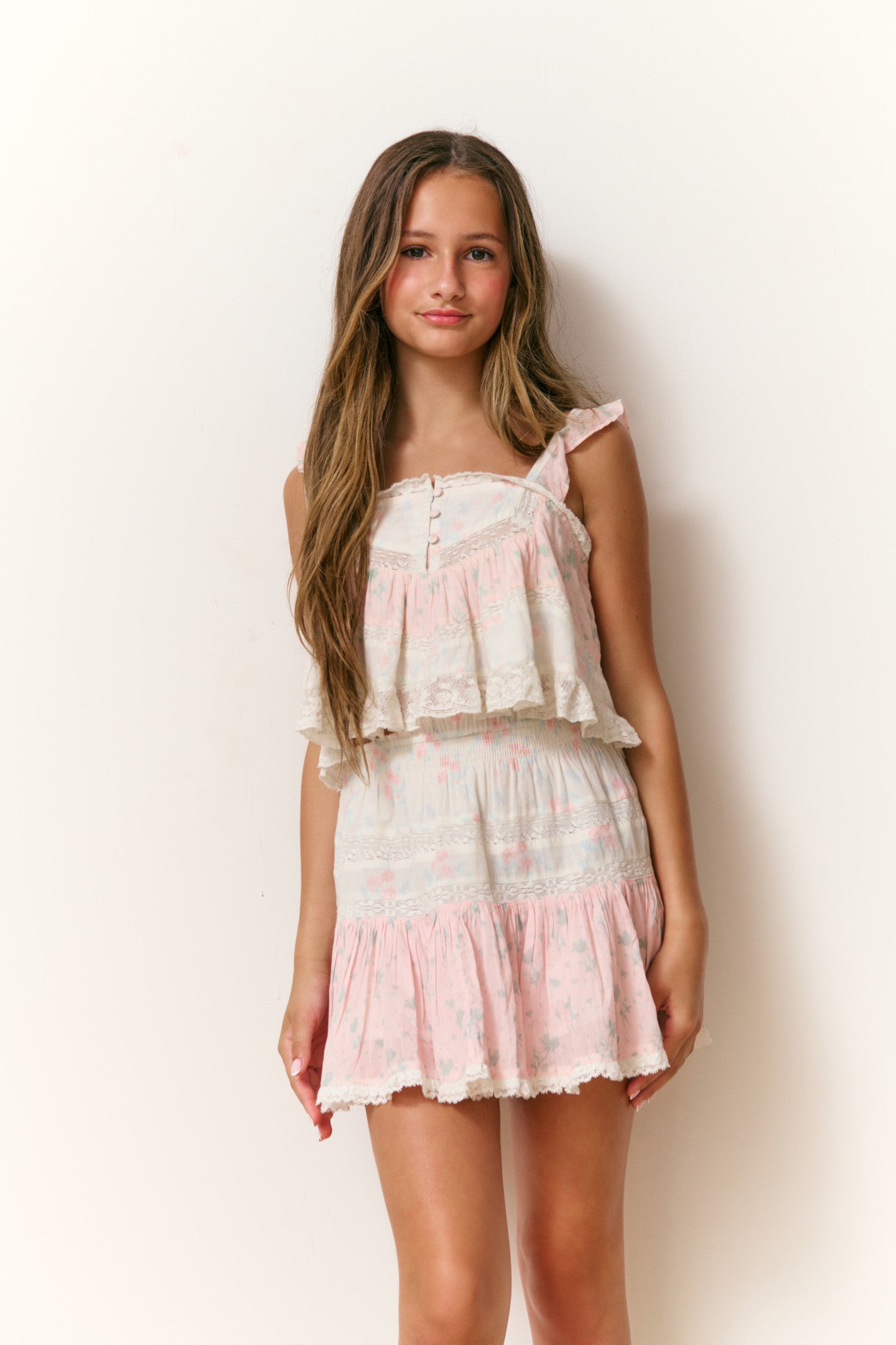 Girls Berkshire Cotton Mixed Print Skirt