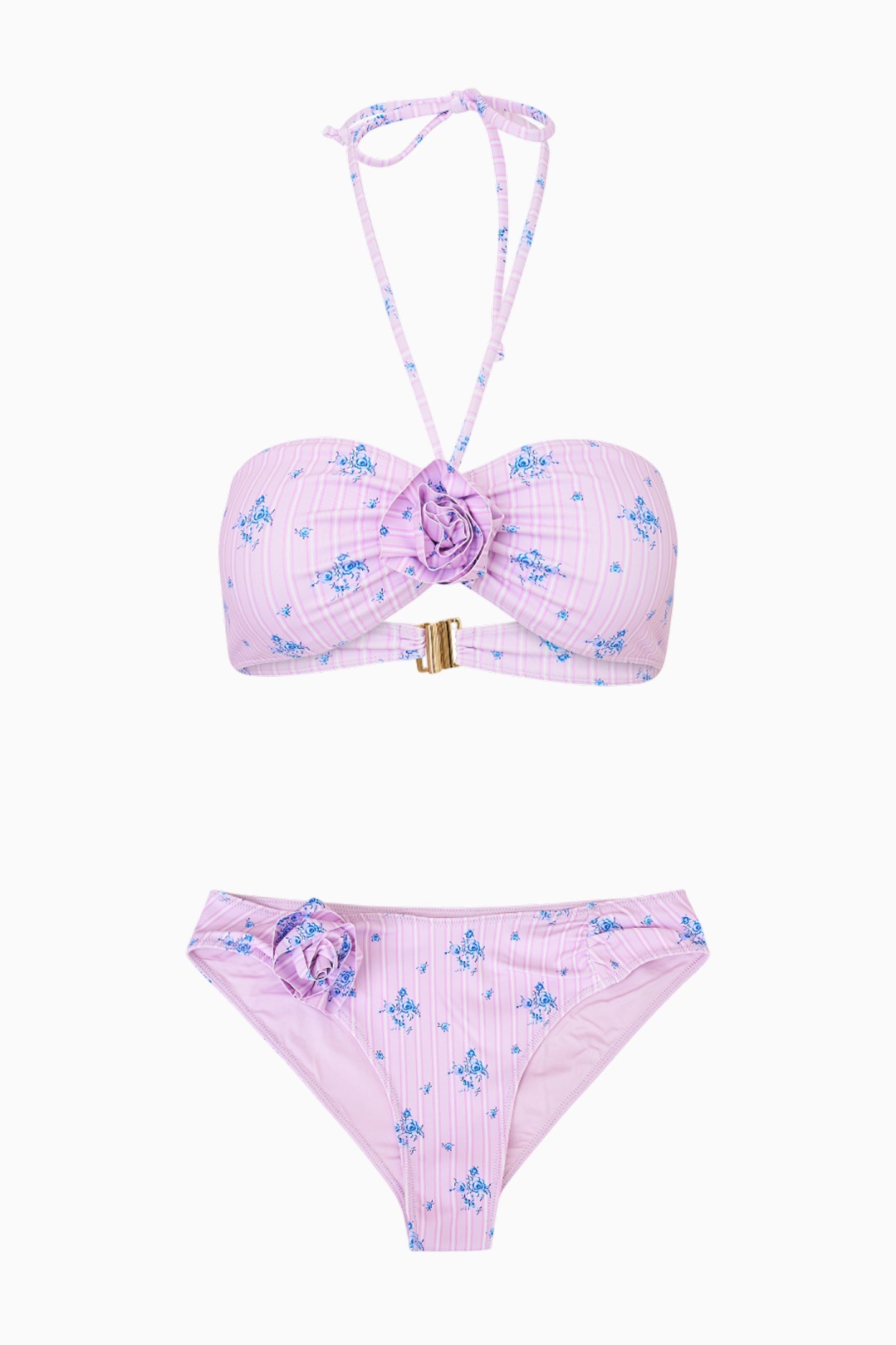 Candace Floral Striped Halter Bikini