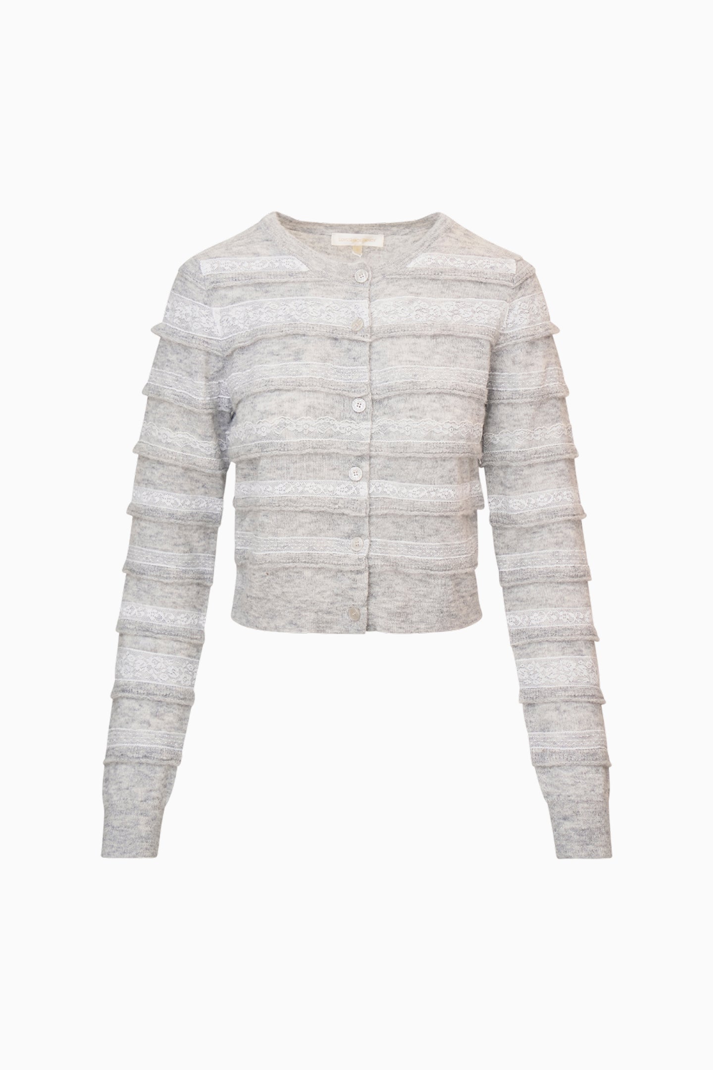 Claralise Alpaca-Blend Lace Stripe Cardigan