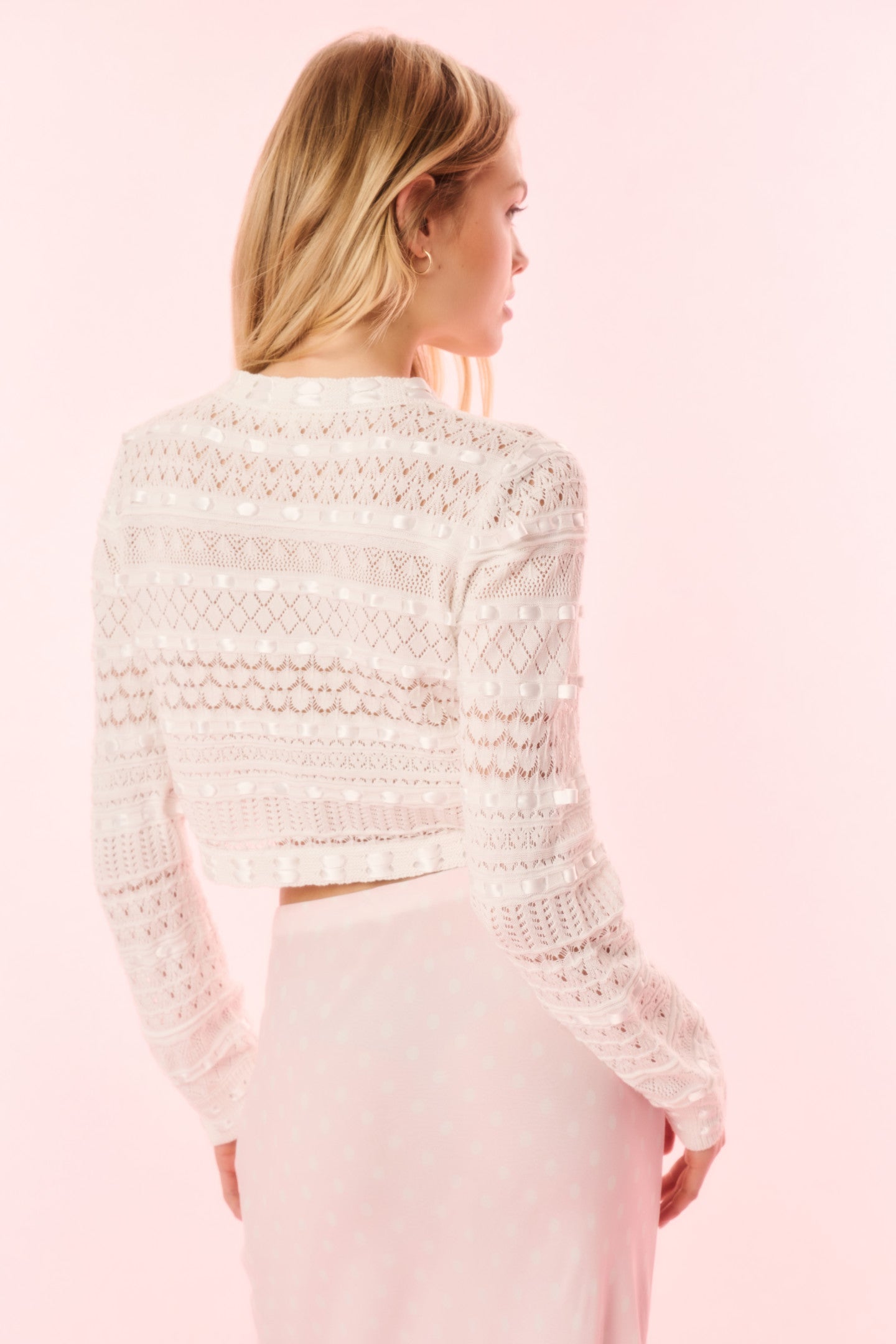 Roselline Cotton Ribbon Cardigan