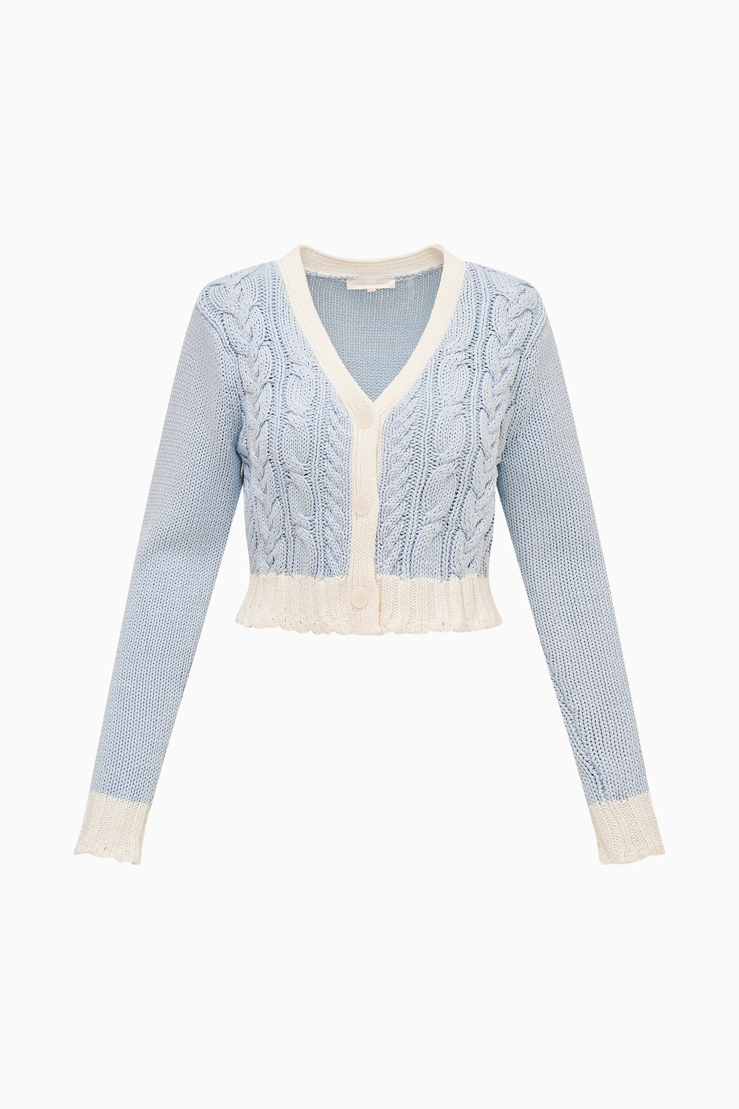 Hyacinth Cropped Cable Knit Cardigan