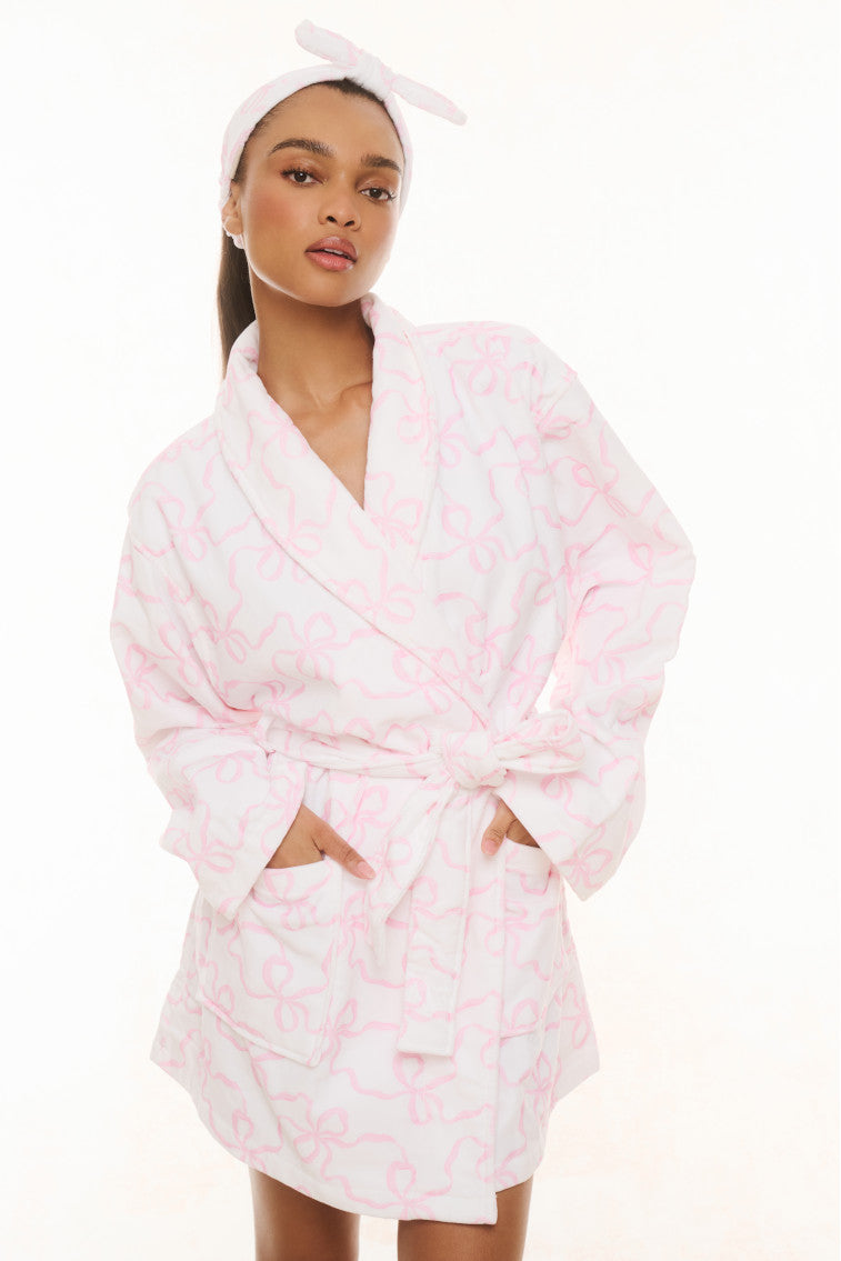 Indie Cotton Bath Robe-PINK BONNET