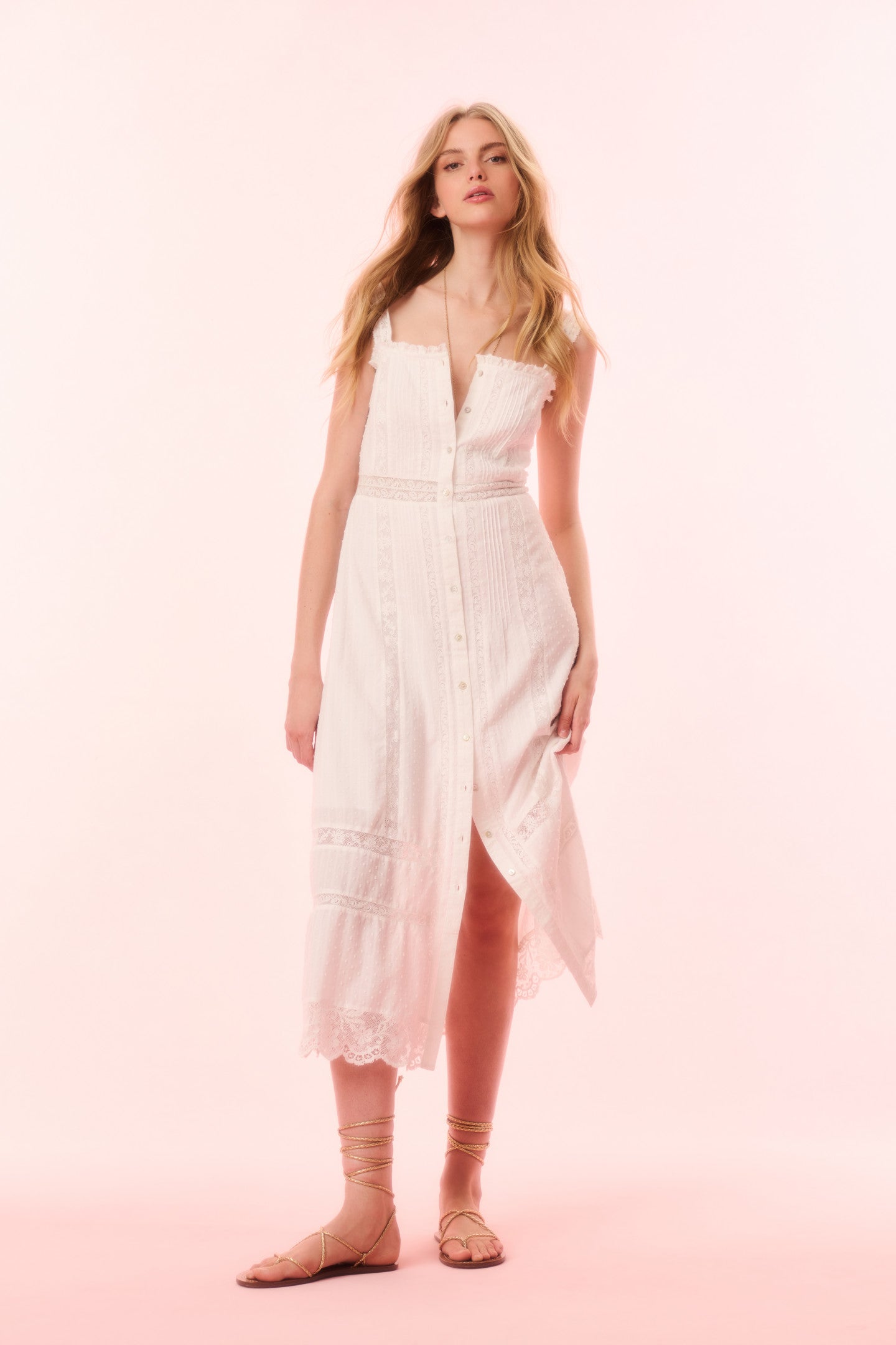 Judalon Cotton Midi Dress - OPTIC WHITE