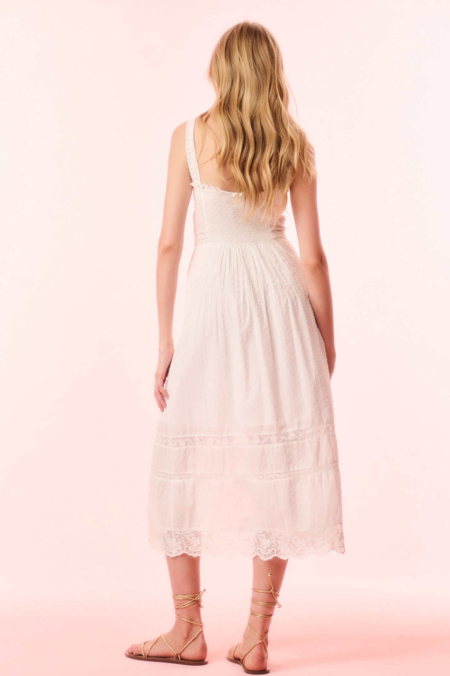 Judalon Cotton Midi Dress - OPTIC WHITE