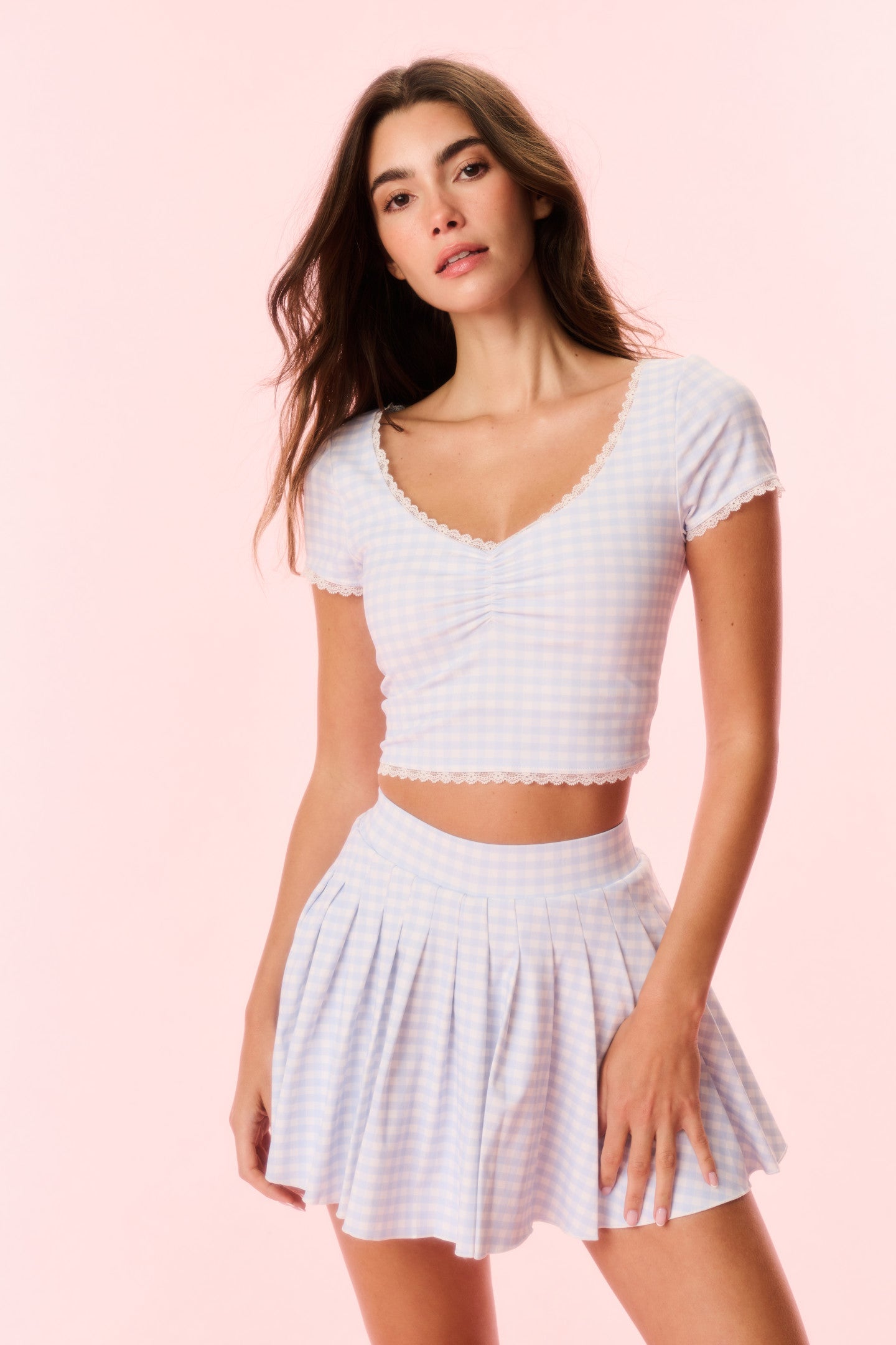 Kudura Gingham Print Active Top