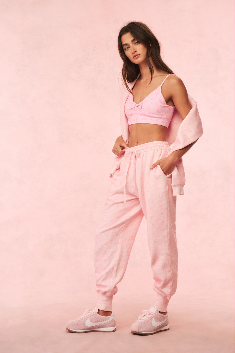 Lolana Floral Cotton Sweatpants - IBIZA SUNSET