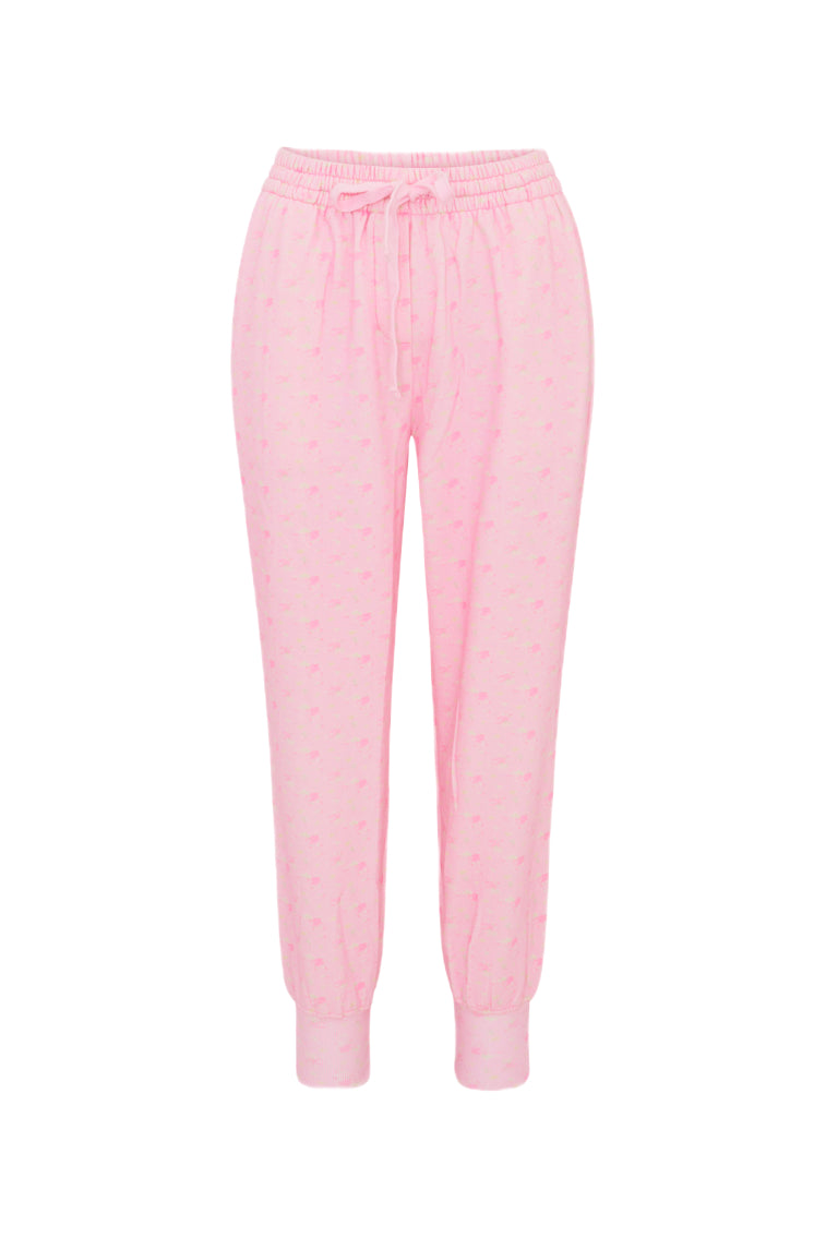 Lolana Floral Cotton Sweatpants - IBIZA SUNSET