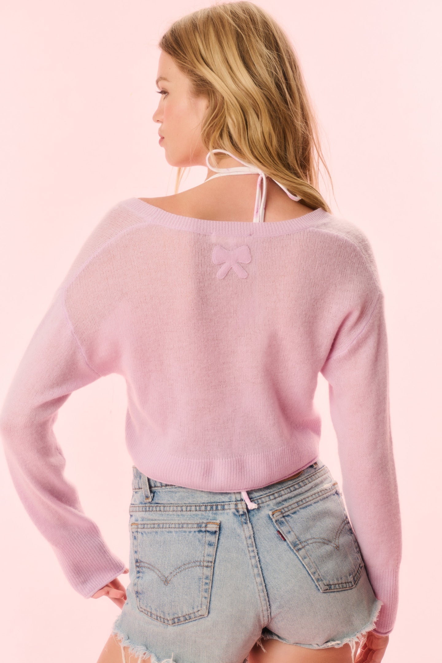 Luisella Lightweight Cashmere Cardigan - CLOUDED ROSE