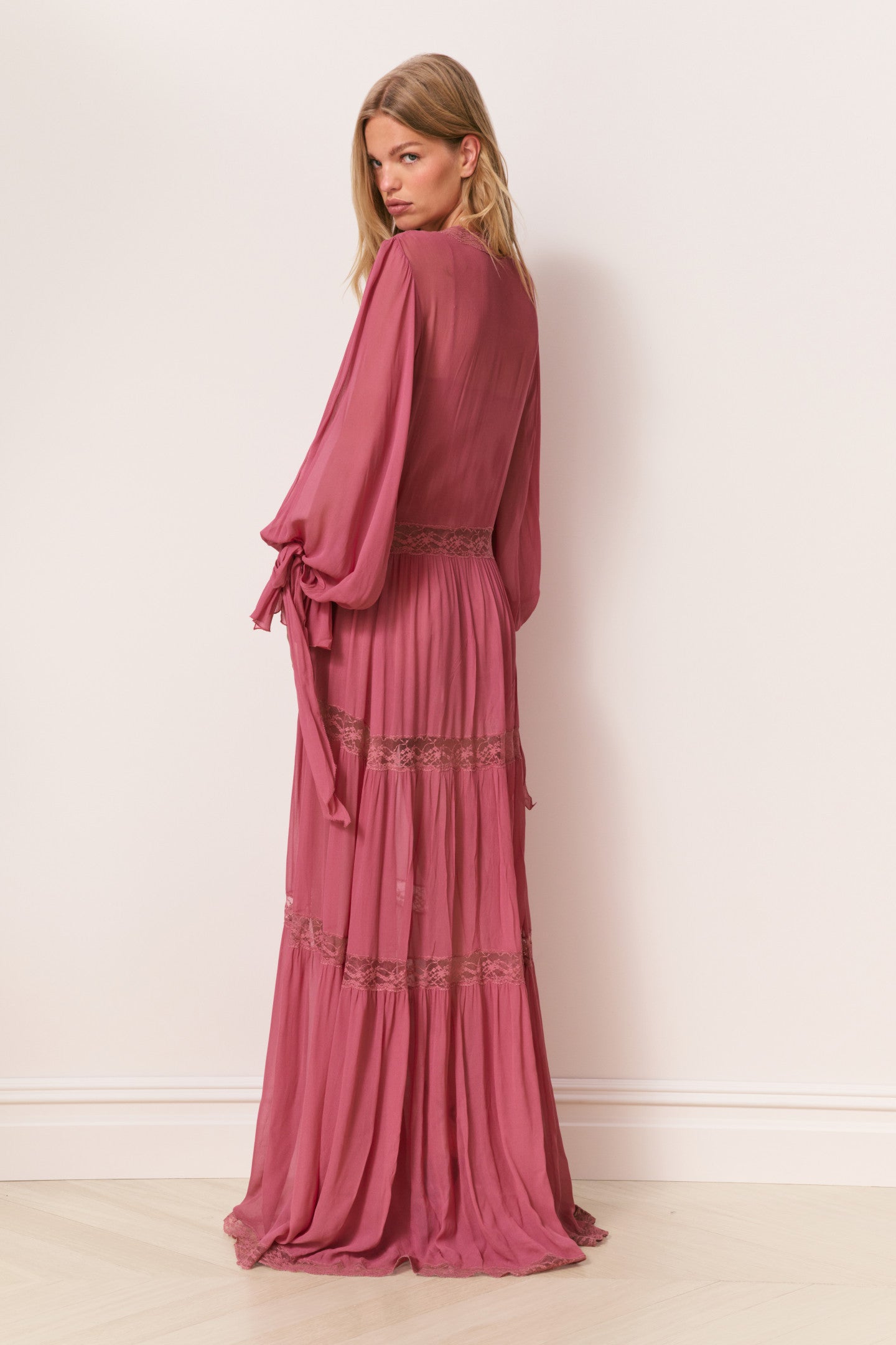 Lyvienne Chiffon Lace Maxi Dress