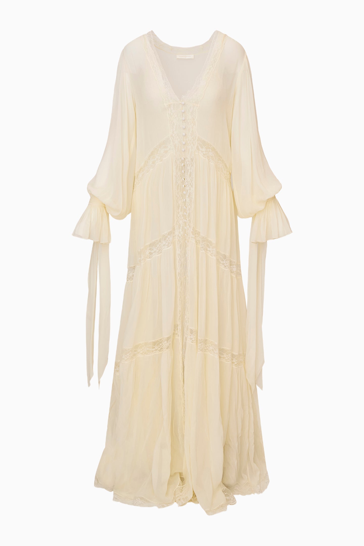 Lyvienne Chiffon Lace Maxi Dress - IVORY