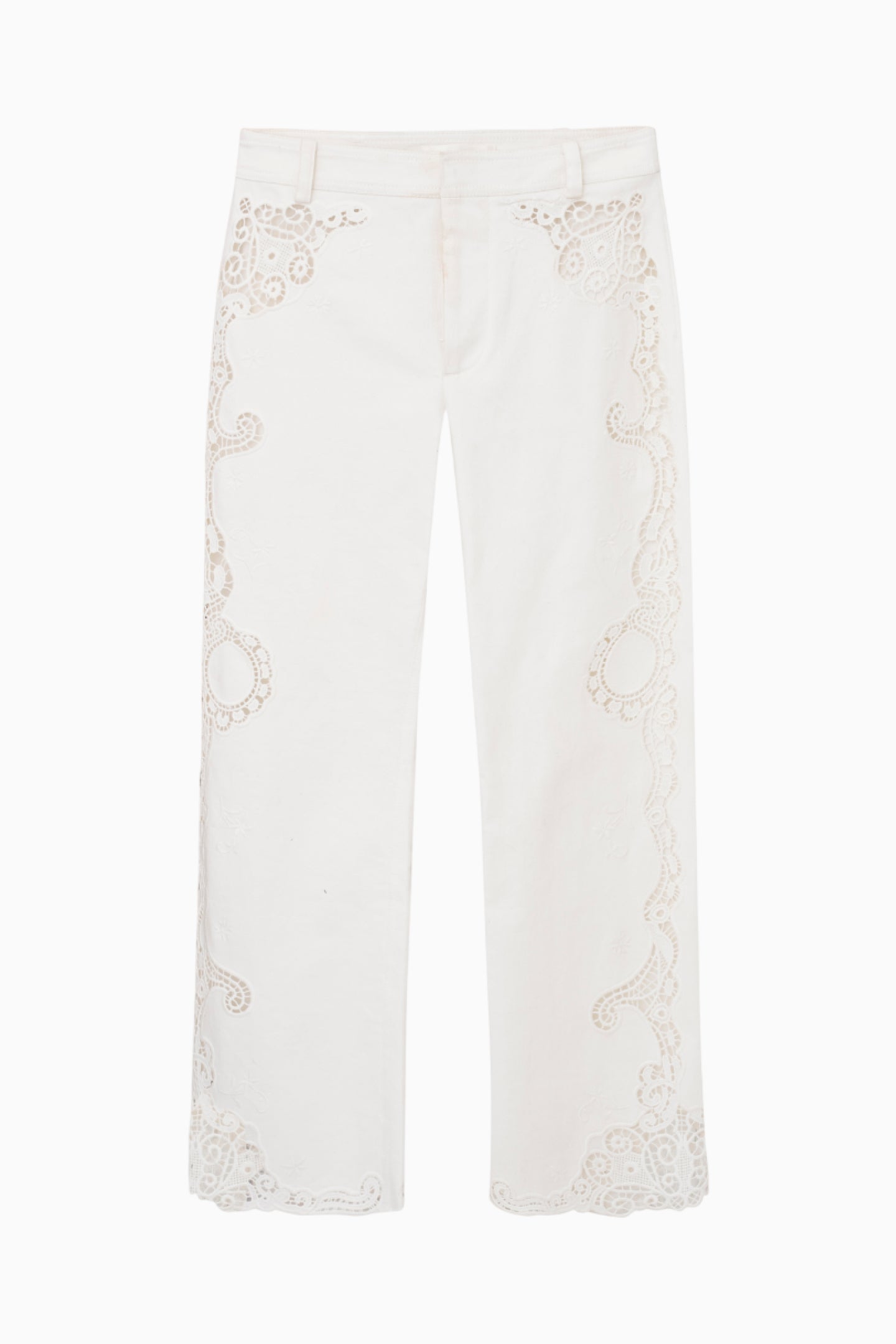 Maia Cropped Crochet-Trimmed Pant