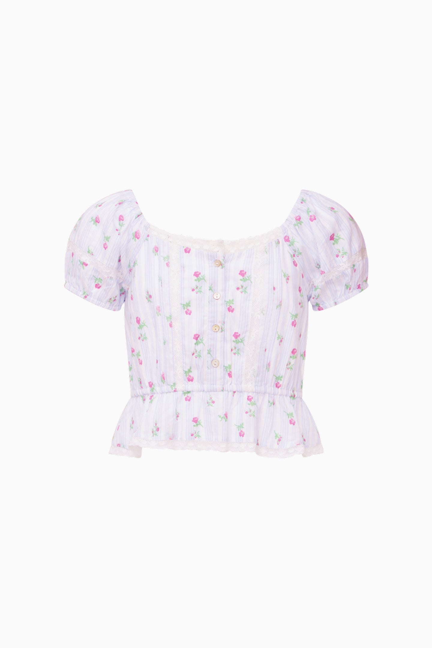 Girls Ottie Floral Striped Top