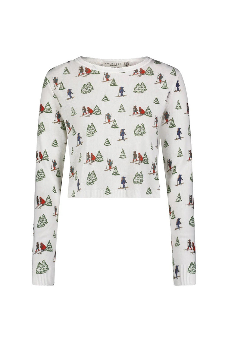 Polka Dot England Nell Ski Crop Slouchy Top