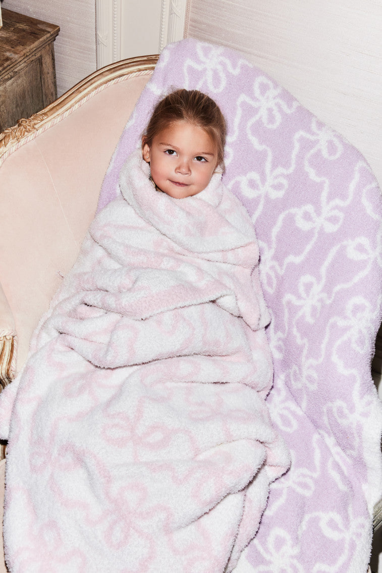 Teddy Bow Blanket - PASTRY PINK