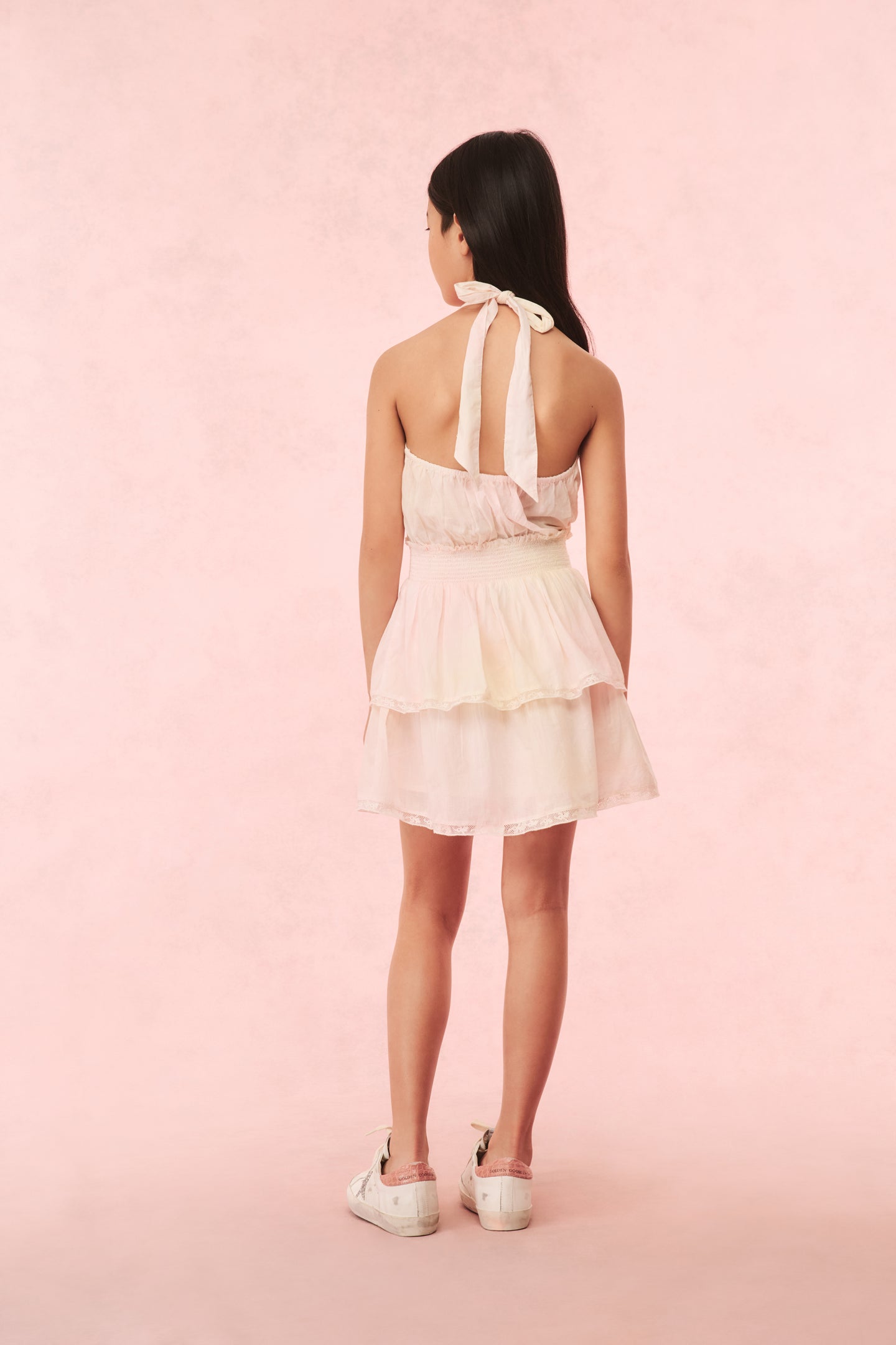 Girls Romille Cotton Halter Dress - LEMONADE KISSES