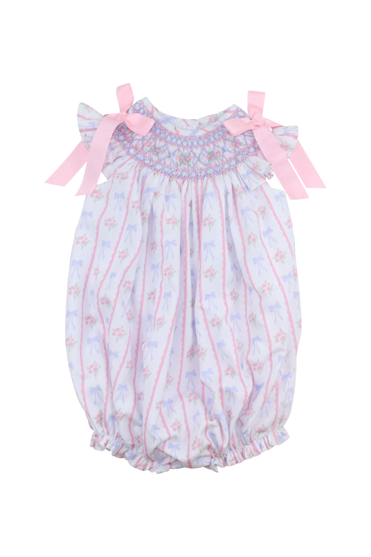 Cecil & Lou Girls Smocked Bow Bubble