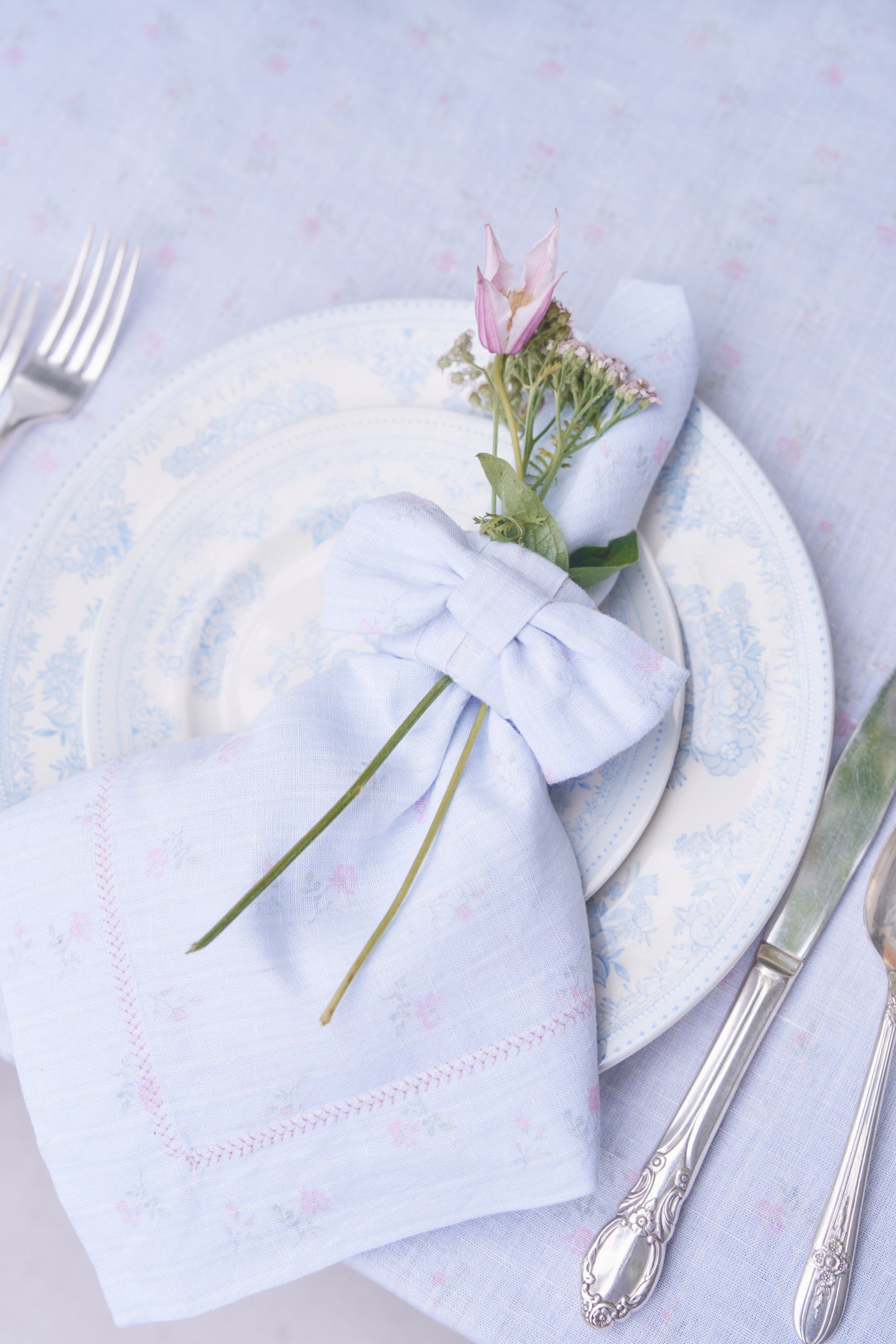 Yarn Dye Floral Printed Napkins - Set of 4