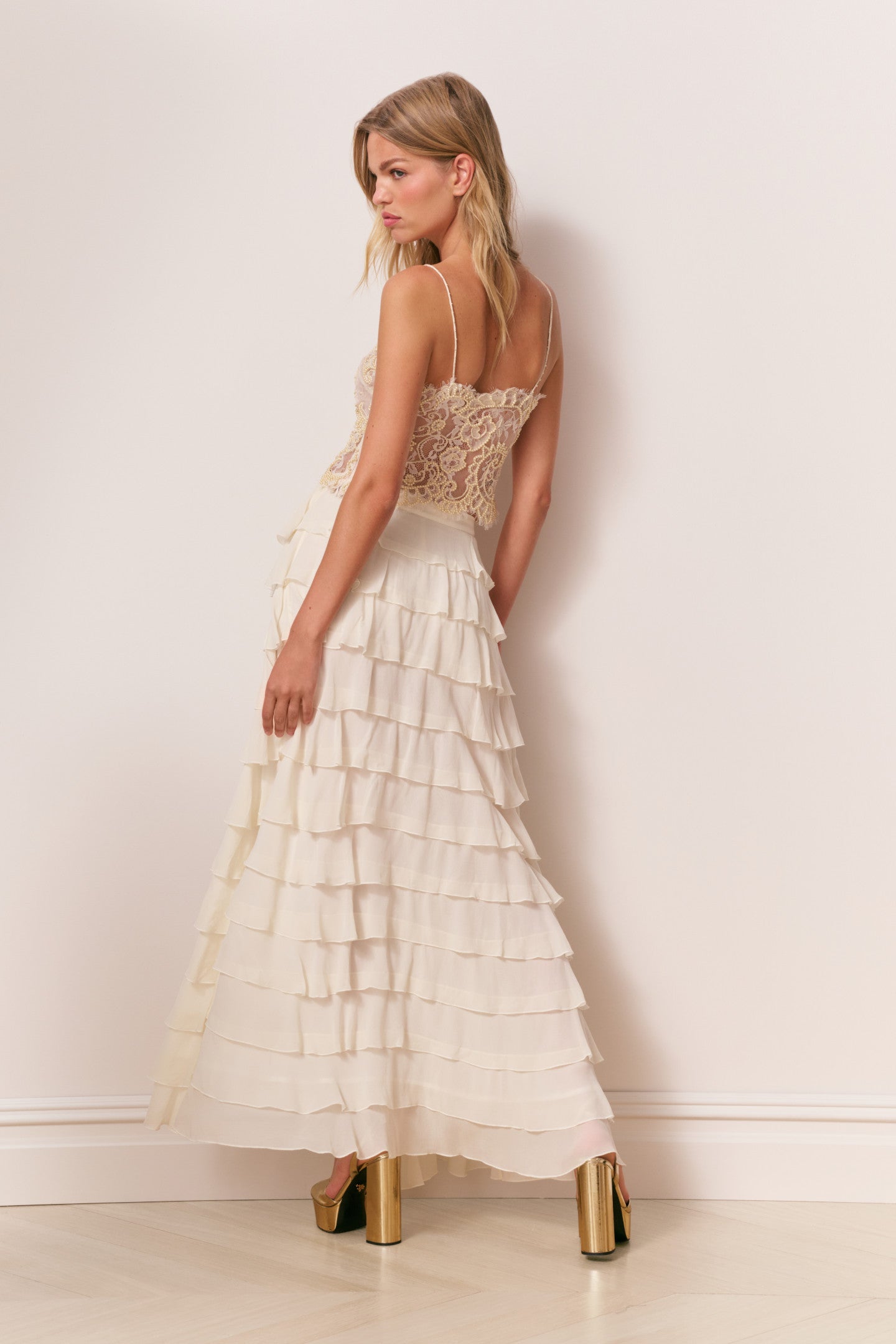 Svetlana Lace Pearl-Embellished Top