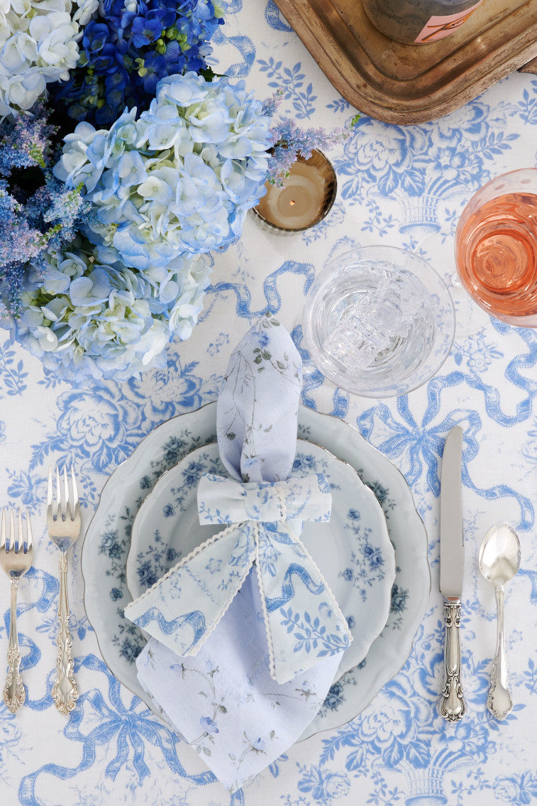 Bow Napkin Rings Set of 4 - BLISSFUL BLUE