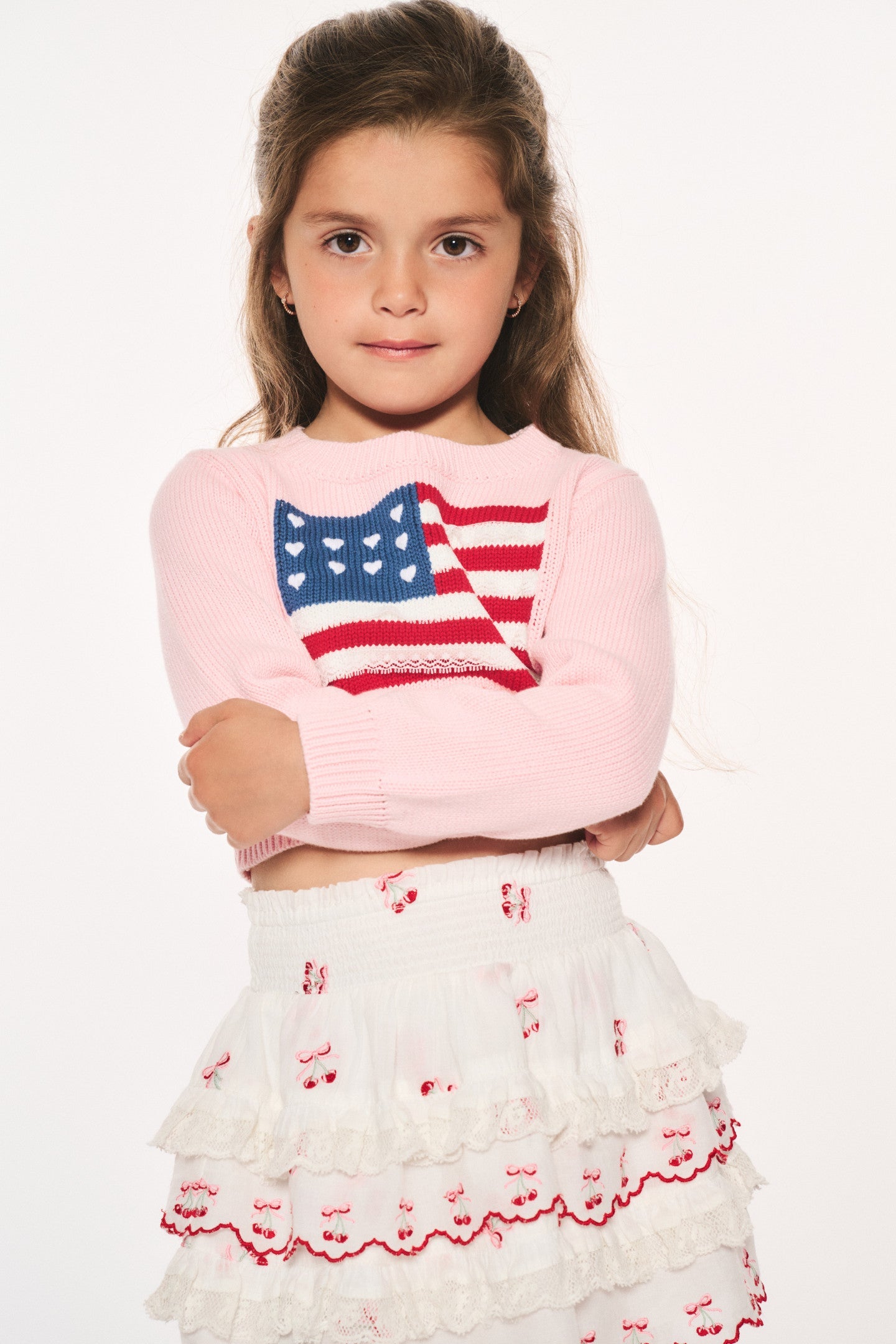 Girls Viennetta Cotton Flag Sweater