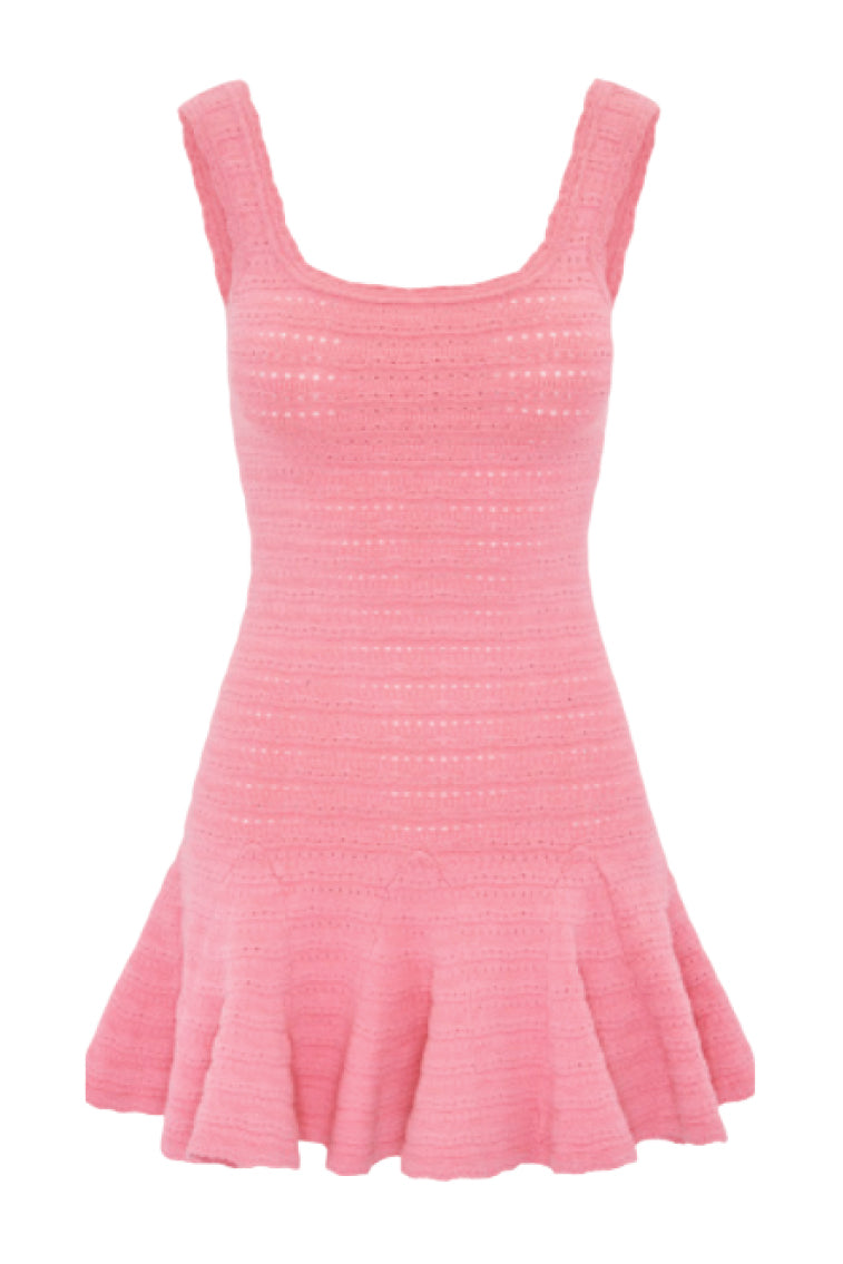 Maryanne Knit Mini Dress - SUNSET PINK