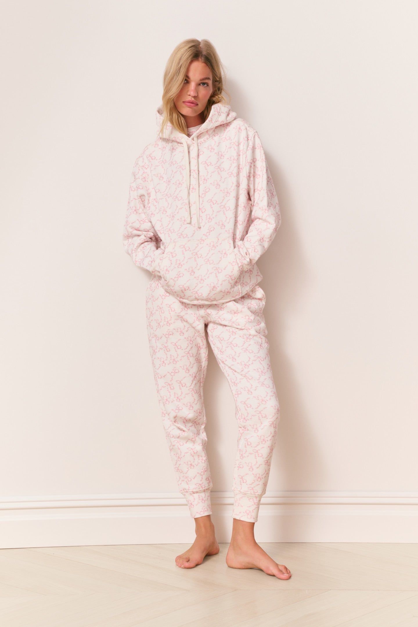 Nacova Floral Cotton Hoodie - PEONY SUGAR