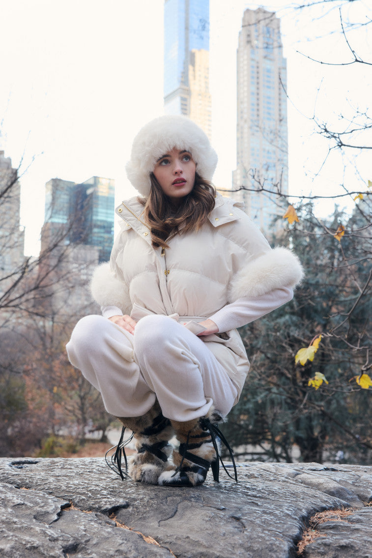 LoveShackFancy x MAX&MOI Amaral Wool-Cashmere Faux Fur Hat