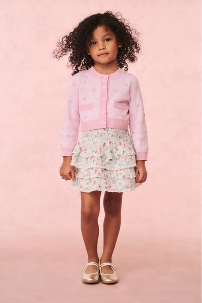 Girls Steran Cotton Heart Cardigan