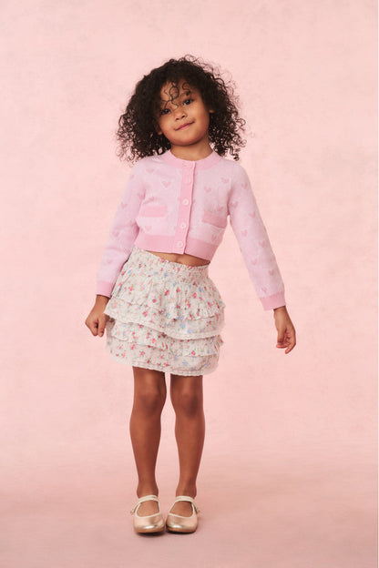 Girls Steran Cotton Heart Cardigan