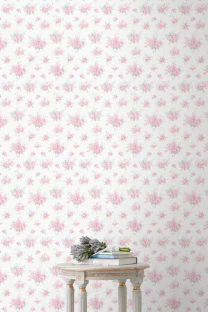 Breezy Ikat Rose Standard Wallpaper