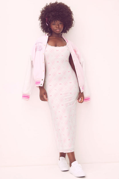PINK x LoveShackFancy Tartan Icons Modal Midi Dress