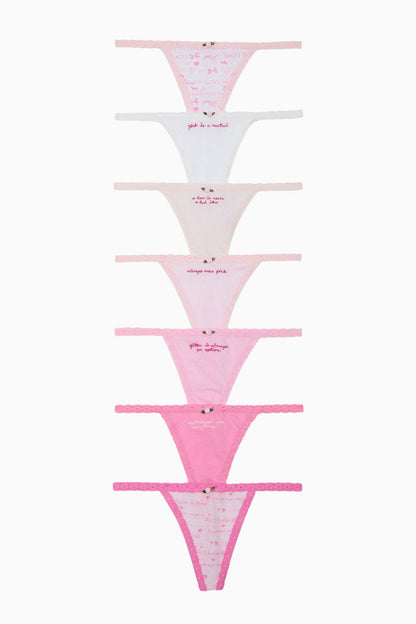 PINK x LoveShackFancy 7-Pack V-String Panties