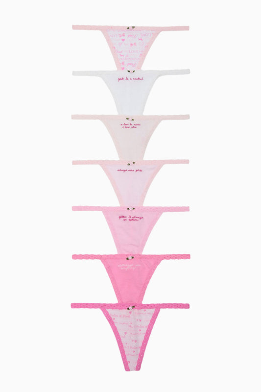 PINK x LoveShackFancy 7-Pack V-String Panties