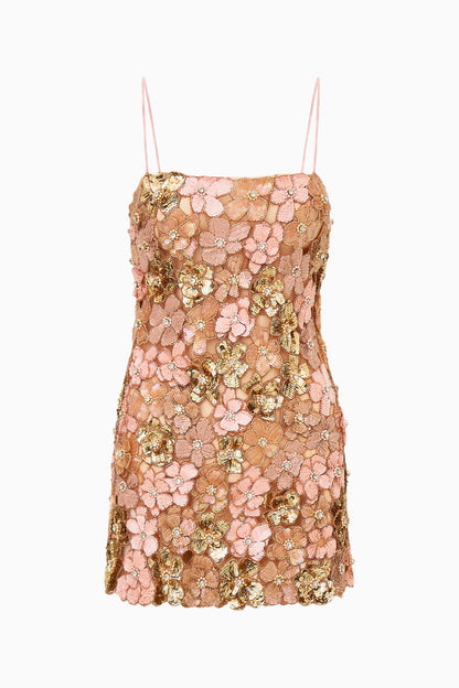 Aleria Sequin Floral Mini Dress