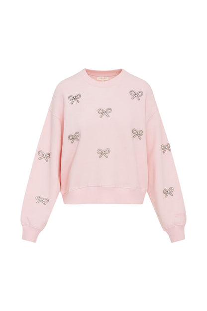 Amiyla Crystal Bow Fleece Pullover