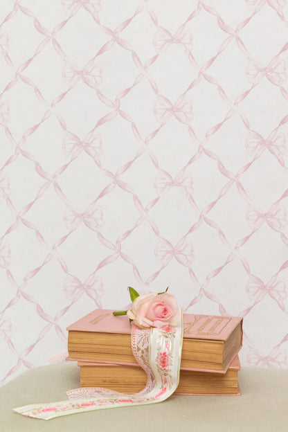 Baby Bow Faded Primrose Standard Wallpaper