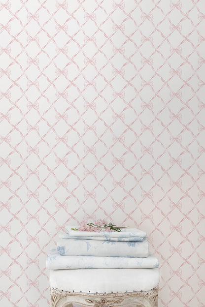 Baby Bow Faded Primrose Standard Wallpaper
