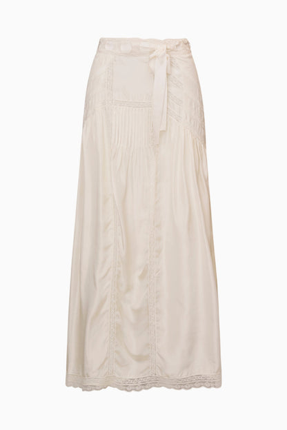 Beloria Silk Lace-Detailed Maxi Skirt