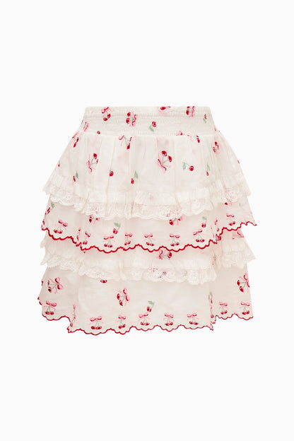 Girls Billie Cotton Cherry Skirt