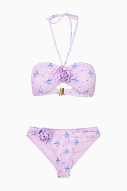 Candace Floral Striped Halter Bikini