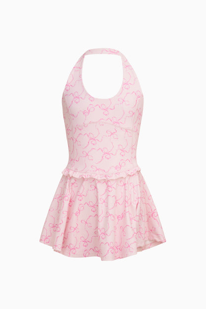Girls Carmon Bow Print Active Dress
