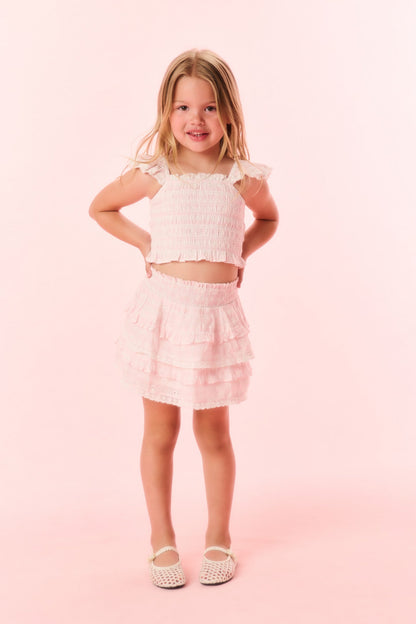 Girls Caspia Eyelet Gingham Top