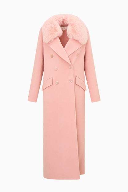 Char Faux Fur Collar Wool Coat
