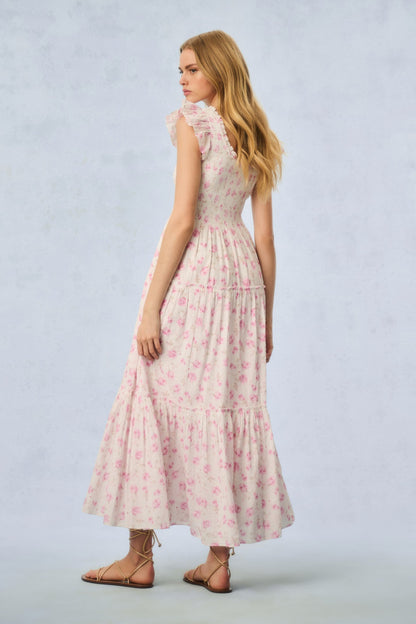 Chessie Heirloom Print Cotton Maxi Dress