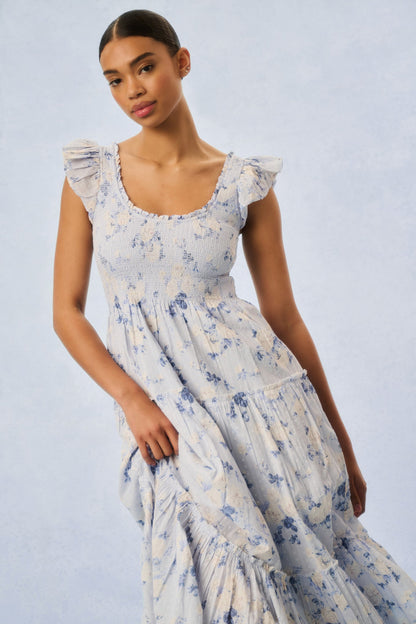 Chessie Heirloom Print Cotton Maxi Dress