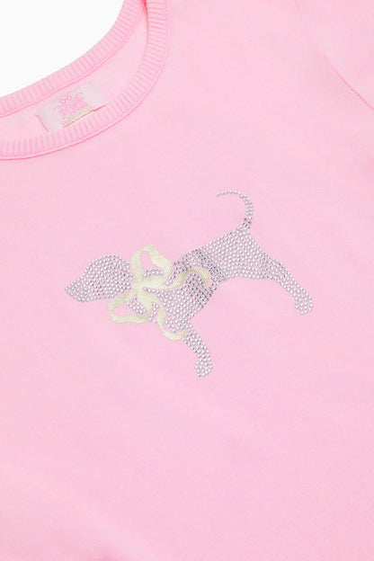 PINK x LoveShackFancy Retro Cotton Tee