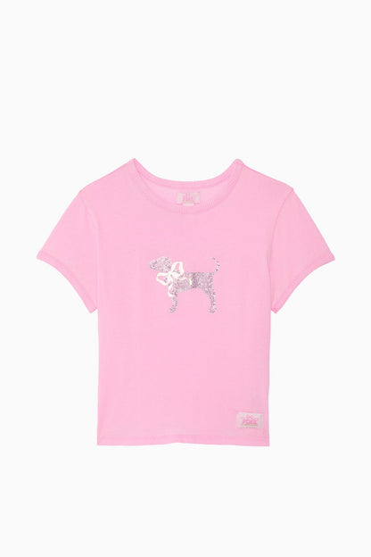 PINK x LoveShackFancy Retro Cotton Tee