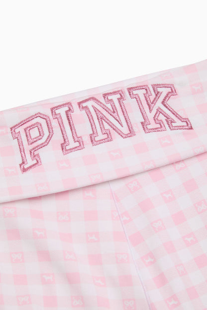 PINK x LoveShackFancy Cotton Foldover Flare Leggings