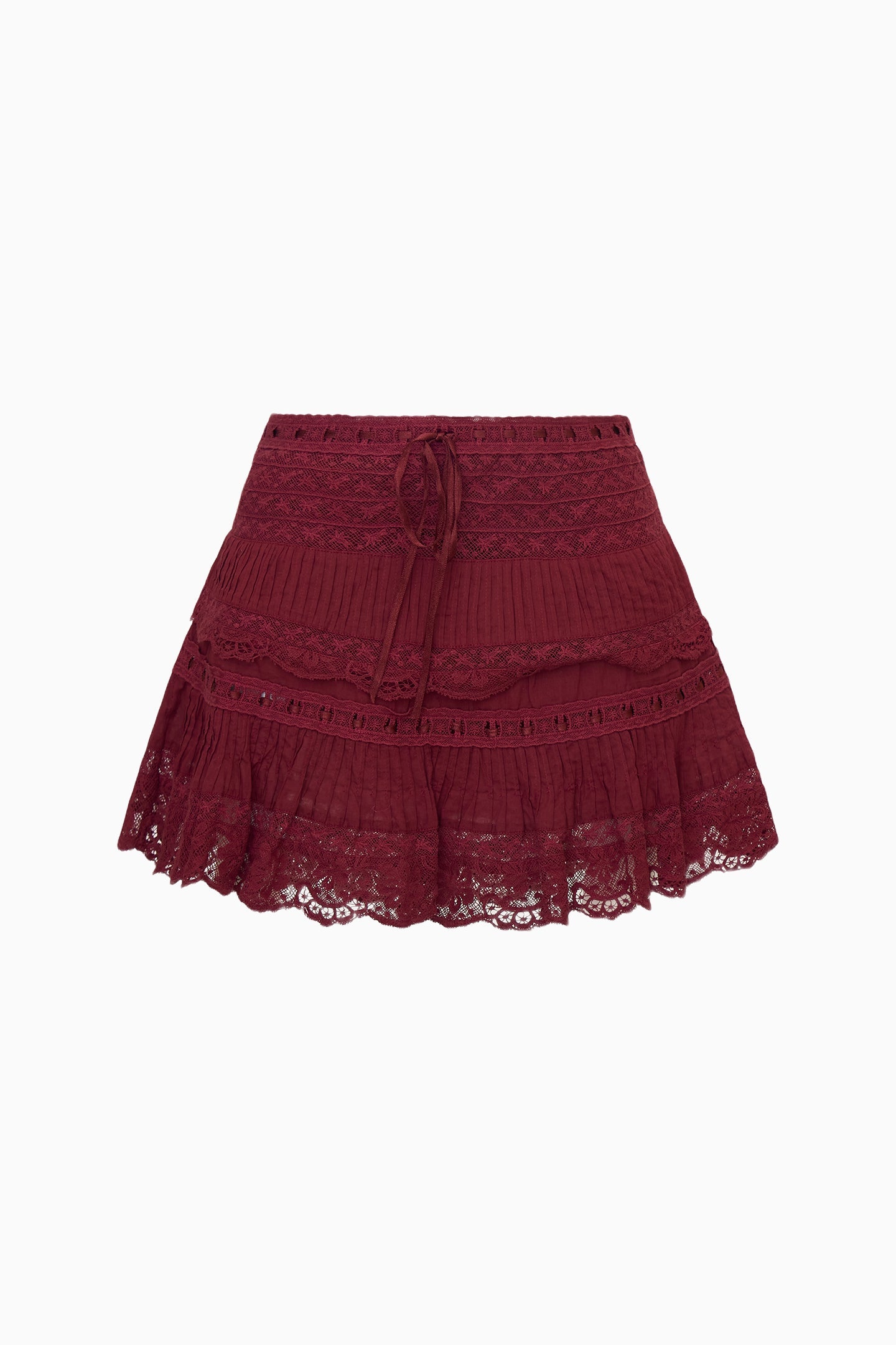 Delphie Cotton Lace-Detailed Mini Skirt